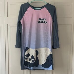 Wonder Nation Pink and Gray Panda Nightgown‎